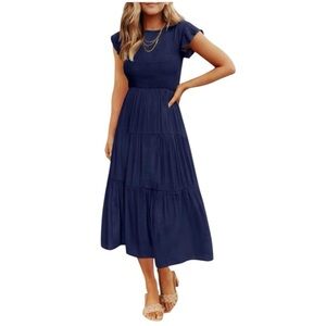 Zesica Navy Blue Midi Dress Size Small
